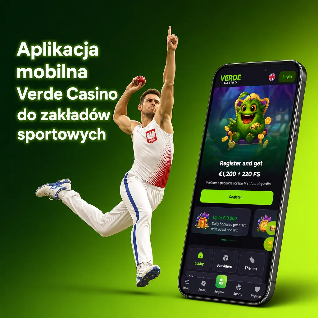 Aplikacja mobilna Verde Casino do zakładów sportowych na Androida i iOS z dostępem do zakładów live i kasyna