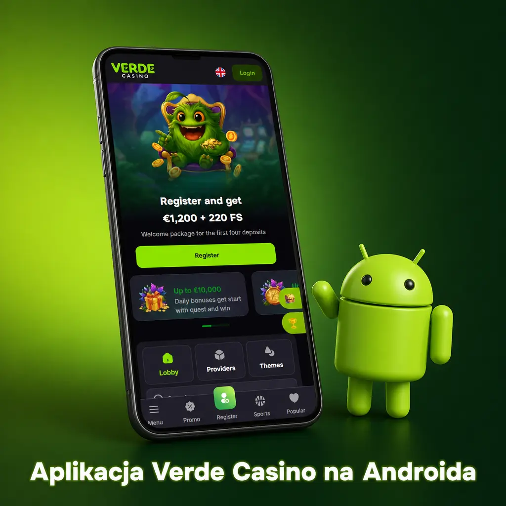 Aplikacja Verde Casino na Androida – darmowy plik APK do zakładów sportowych i gier kasynowych na smartfonie lub tablecie