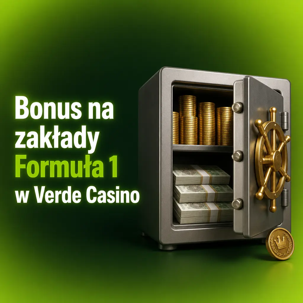 Bonus powitalny 100% do 1200 PLN na zakłady Formuła 1 w Verde Casino – Grand Prix, pole position i tytuł mistrza