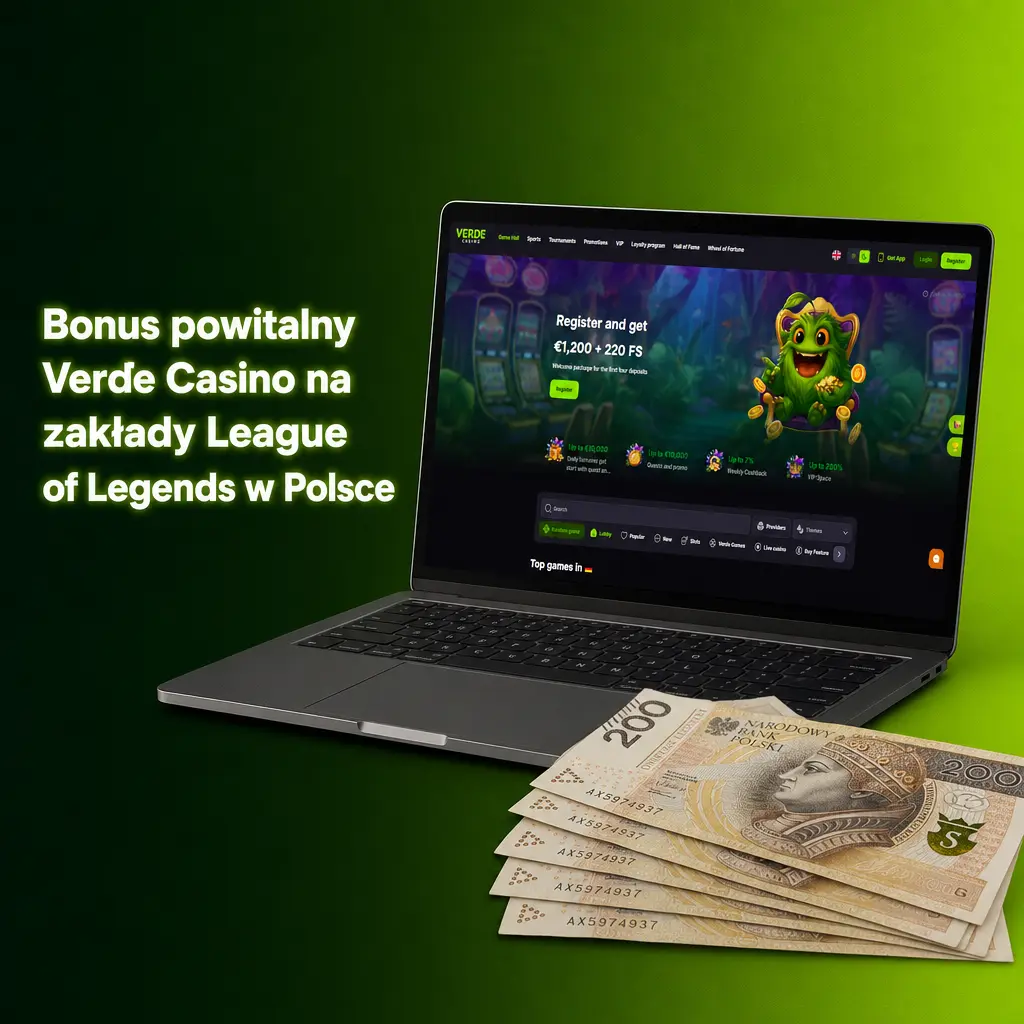 Bonus powitalny Verde Casino do 5000 PLN i 220 free spinów na zakłady League of Legends dla graczy z Polski