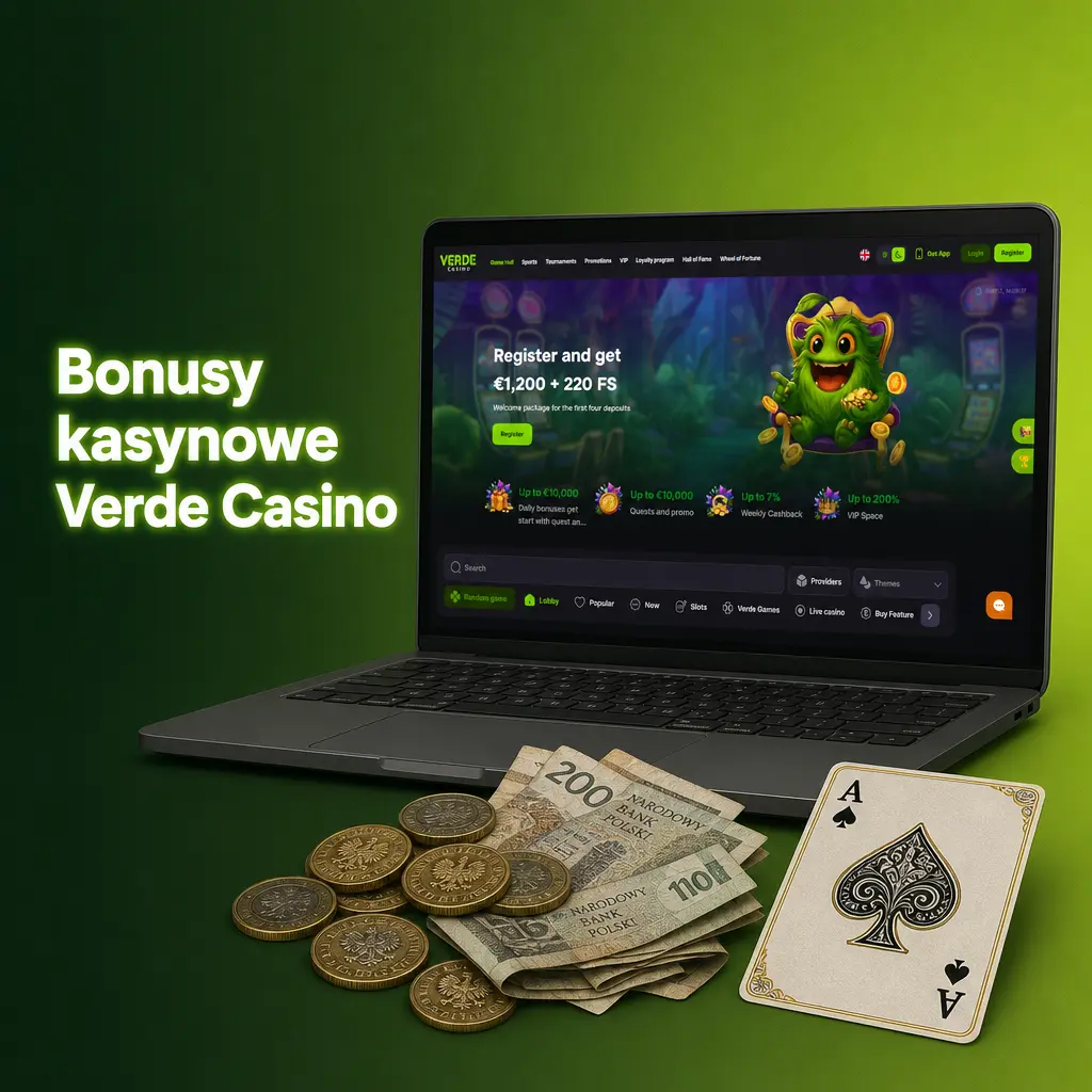 Bonusy kasynowe Verde Casino: cashback, reload, turniej slotowy i free spiny urodzinowe dla graczy.