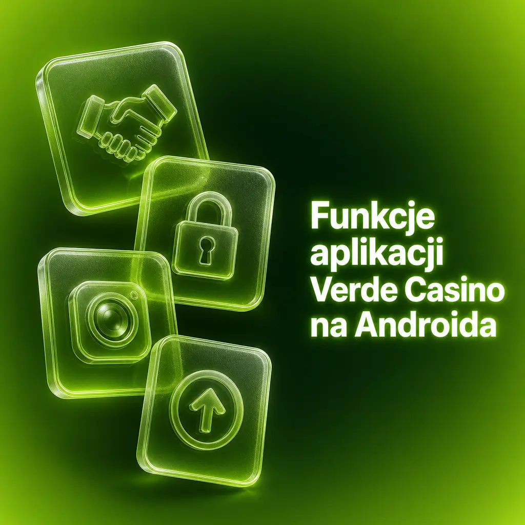Zrzut ekranu aplikacji Verde Casino na Androida z zakładami sportowymi, kasynem na żywo i panelem konta gracza