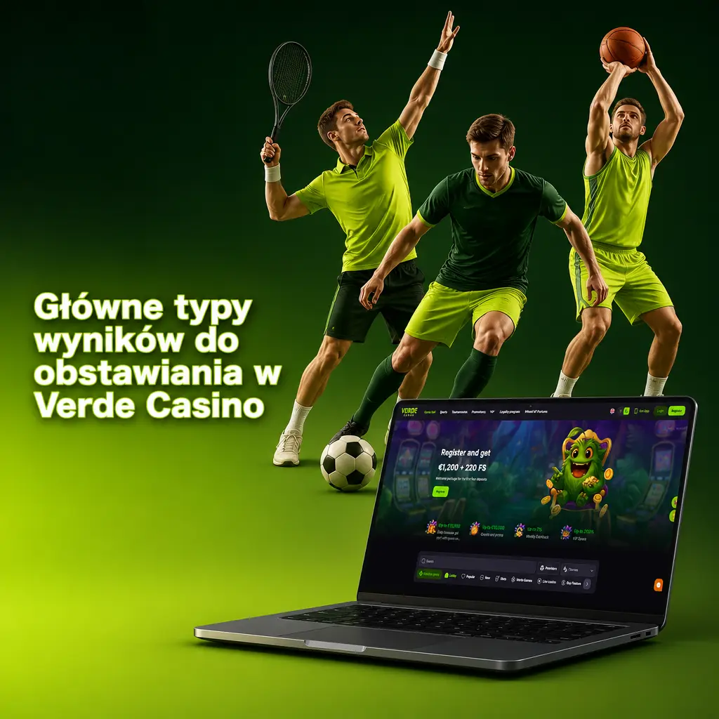 Typy zakładów w Verde Casino: wynik meczu, total bramek, handicap i BTTS – zasady rozliczania kuponów sportowych.