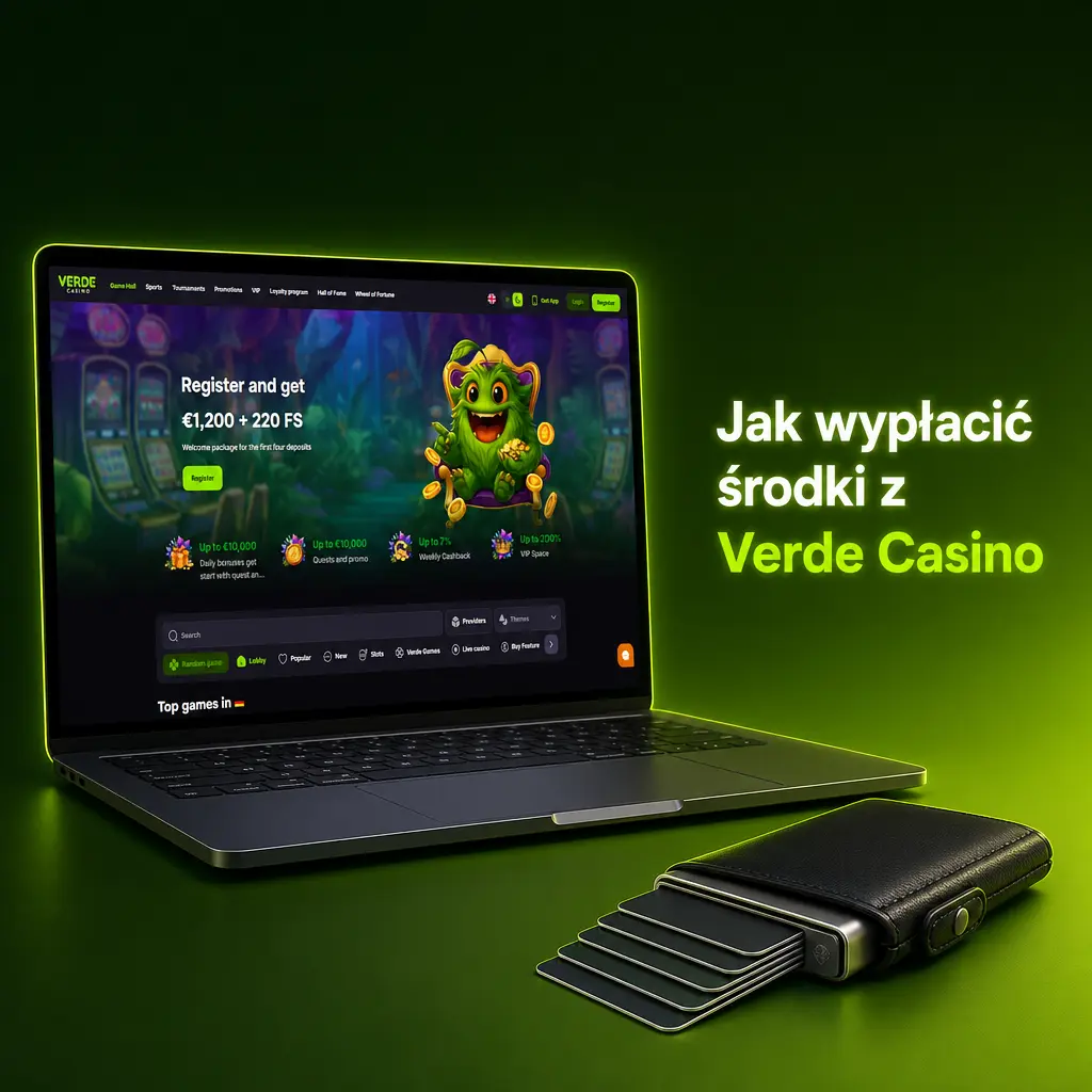 Instrukcja wypłaty środków z Verde Casino: weryfikacja konta, wybór metody płatności i śledzenie statusu transakcji.