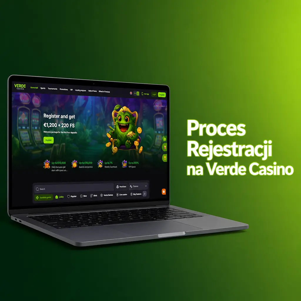 Proces rejestracji na Verde Casino – szybkie zakładanie konta i odbiór bonusu powitalnego 5000 PLN + 220 FS