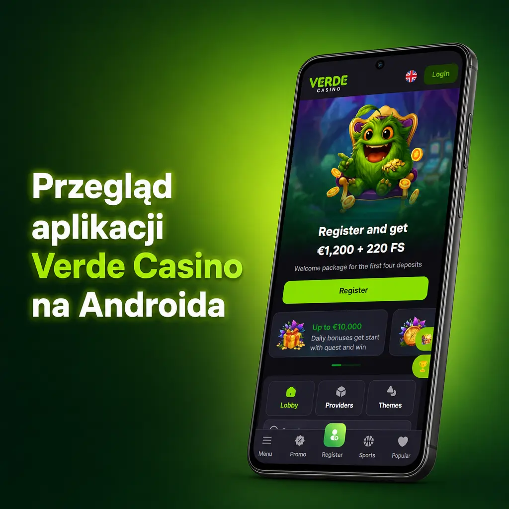 Aplikacja Verde Casino na Androida – kasyno online i zakłady sportowe, ponad 4000 gier, pobieranie APK bez Google Play.