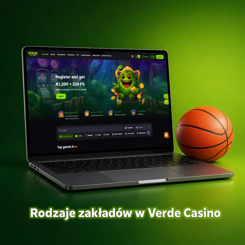 Rodzaje zakładów w Verde Casino: pojedynczy, systemowy i ekspresowy (AKO) – przegląd opcji obstawiania kuponów.