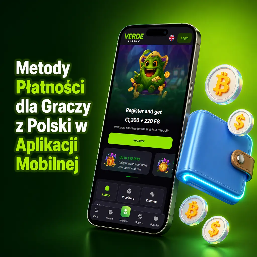 Tabela metod płatności w aplikacji Verde Casino z limitami wpłat i wypłat dla graczy z Polski