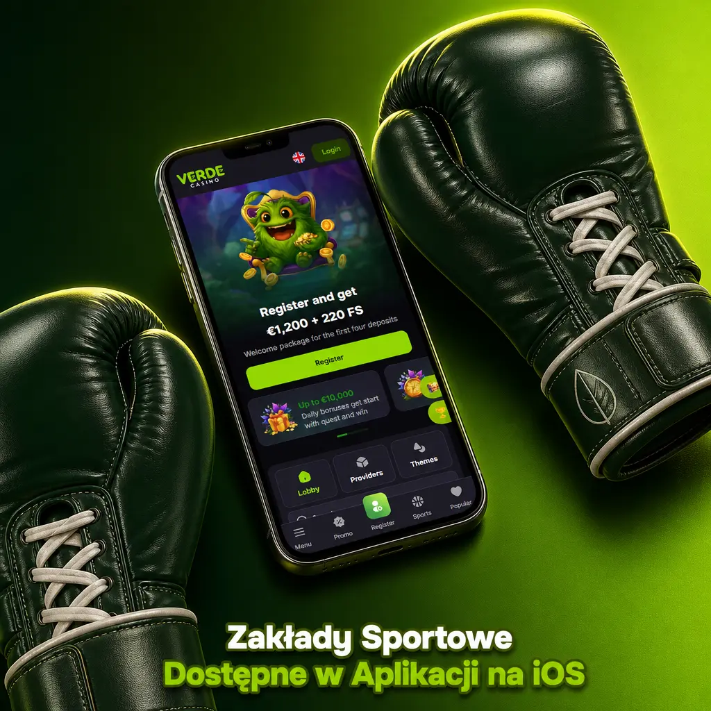 Zakłady sportowe w aplikacji Verde Casino na iOS – kursy przedmeczowe i live na piłkę nożną, tenis, koszykówkę i inne dyscypliny.
