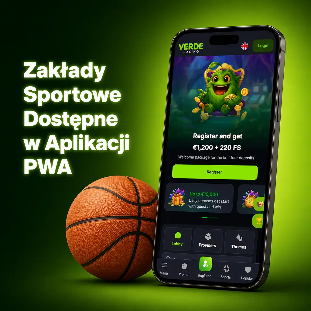 Zakłady sportowe w aplikacji PWA Verde Casino – ponad 20 dyscyplin, w tym Ekstraklasa, Liga Mistrzów UEFA i PlusLiga