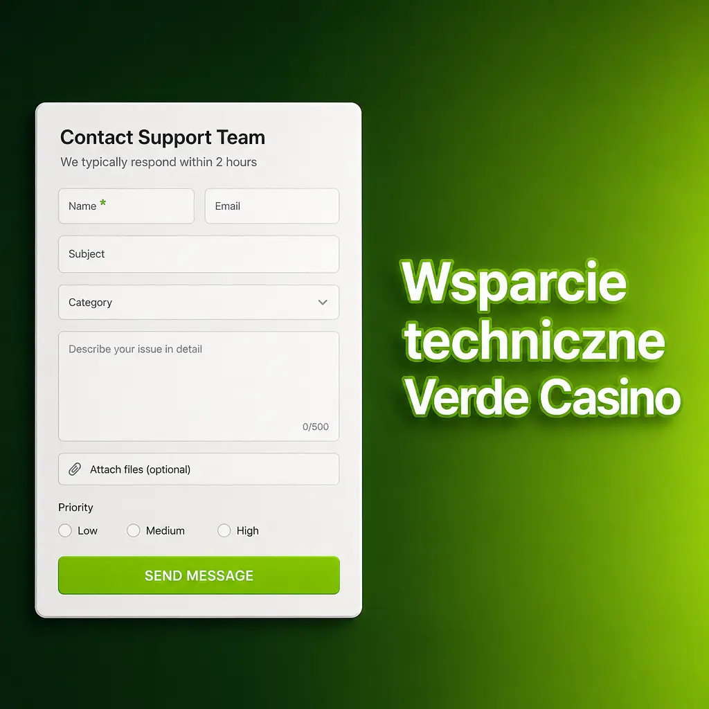 Wsparcie techniczne Verde Casino – pomoc przy błędach logowania, płatności i problemach z działaniem gier online