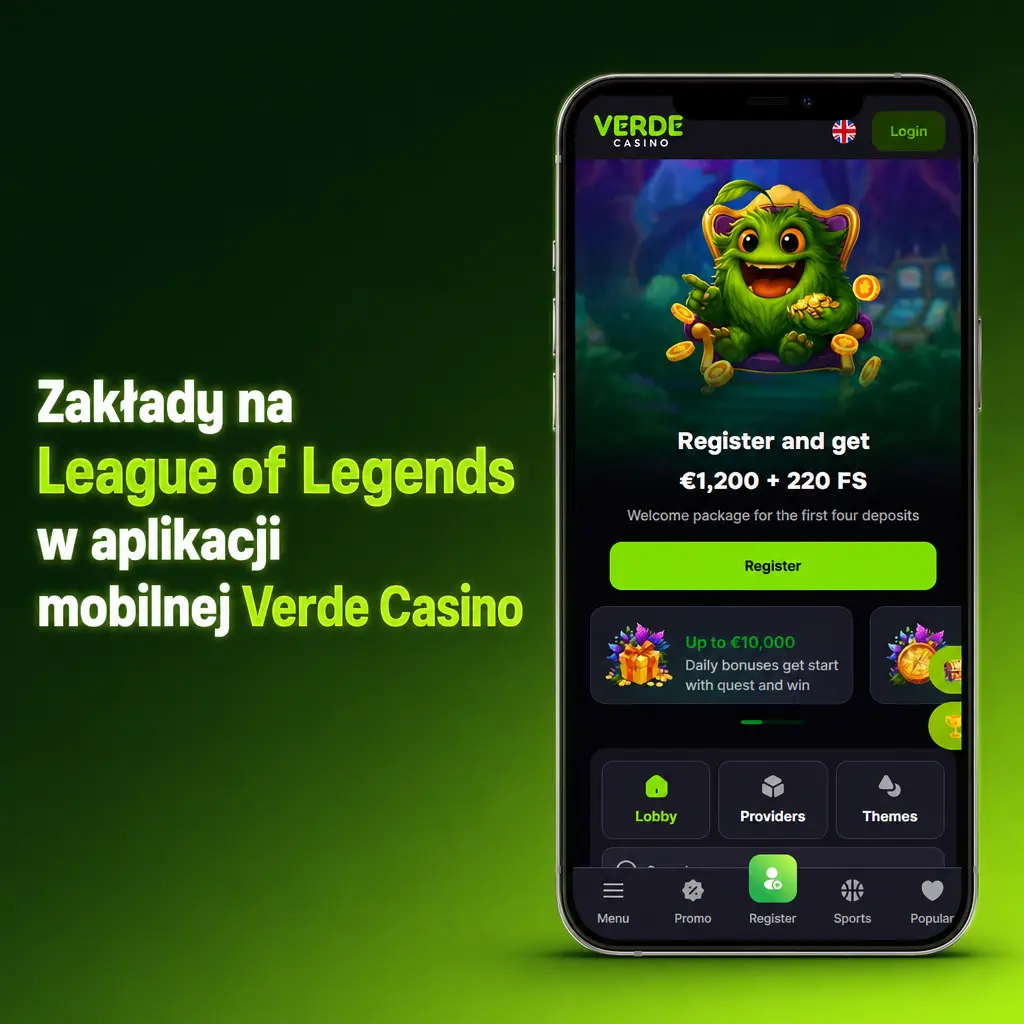 Zakłady na mecze League of Legends LEC i LCK w aplikacji mobilnej Verde Casino na Androida i iOS